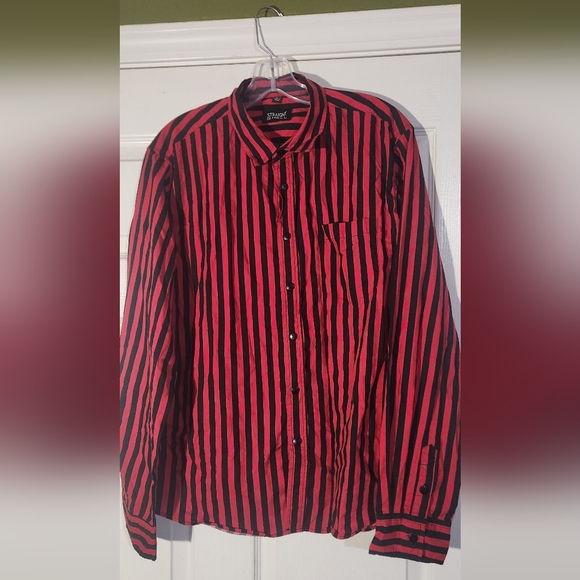 Straight to hell red and black button down - Picture 1 of 2